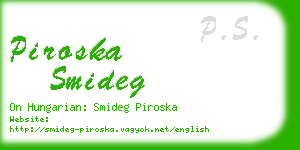piroska smideg business card